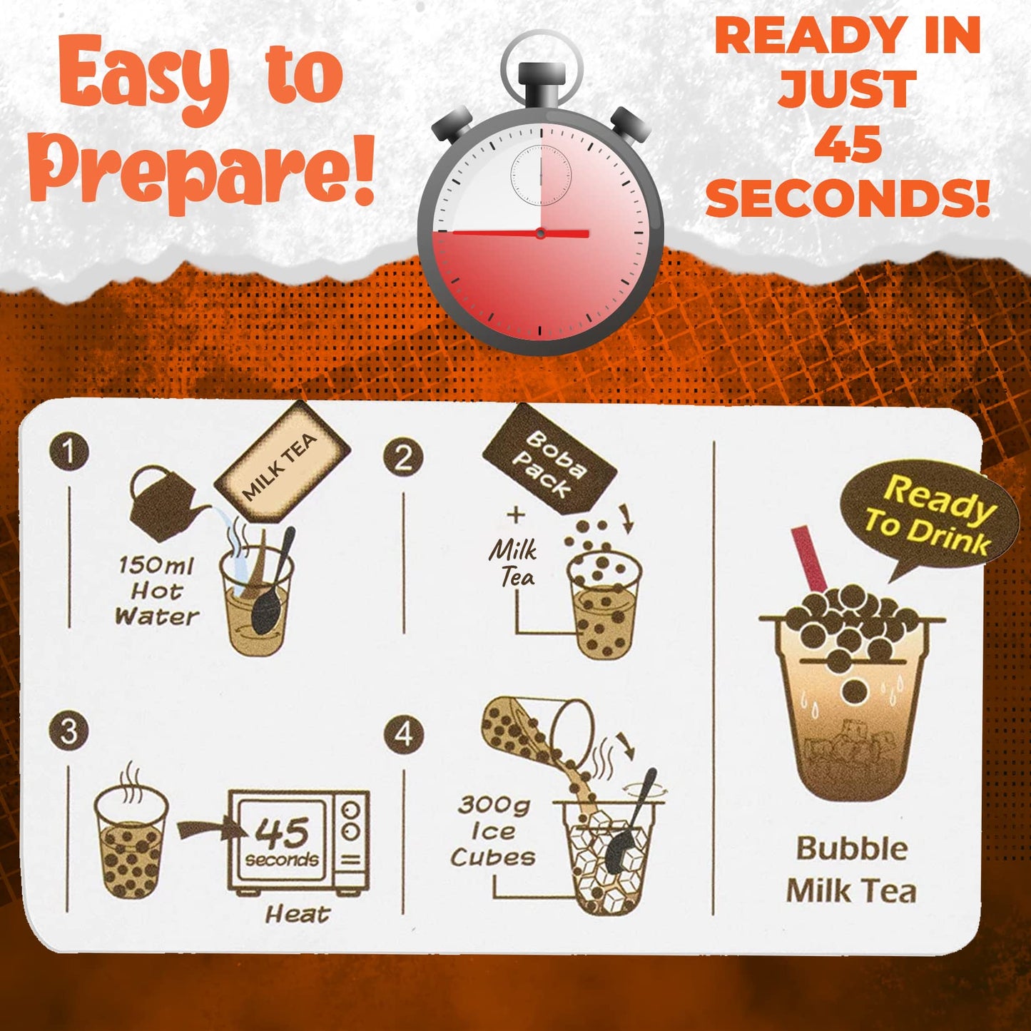 Fusion Select 5 Packs Taro, Mango, Honeydew, Strawberry Bubble Tea Kit Set With Extra Rich Tapioca Pearls, Straws