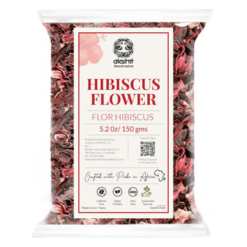 5.2oz Dried Hibiscus Flowers, Dried Edible Flowers/Petals, Flor de Jamaica, Natural Hibiscus Loose Leaf Tea. Perfect for Tea and
