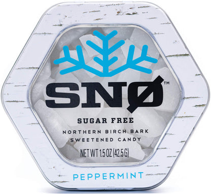 Peppermint KETO Xylitol Candy Chips - SN 1.5oz Tin - Sugar-Free Candy With Only 2 Ingredients | Low Carbs, Diabetic-Friendly, No