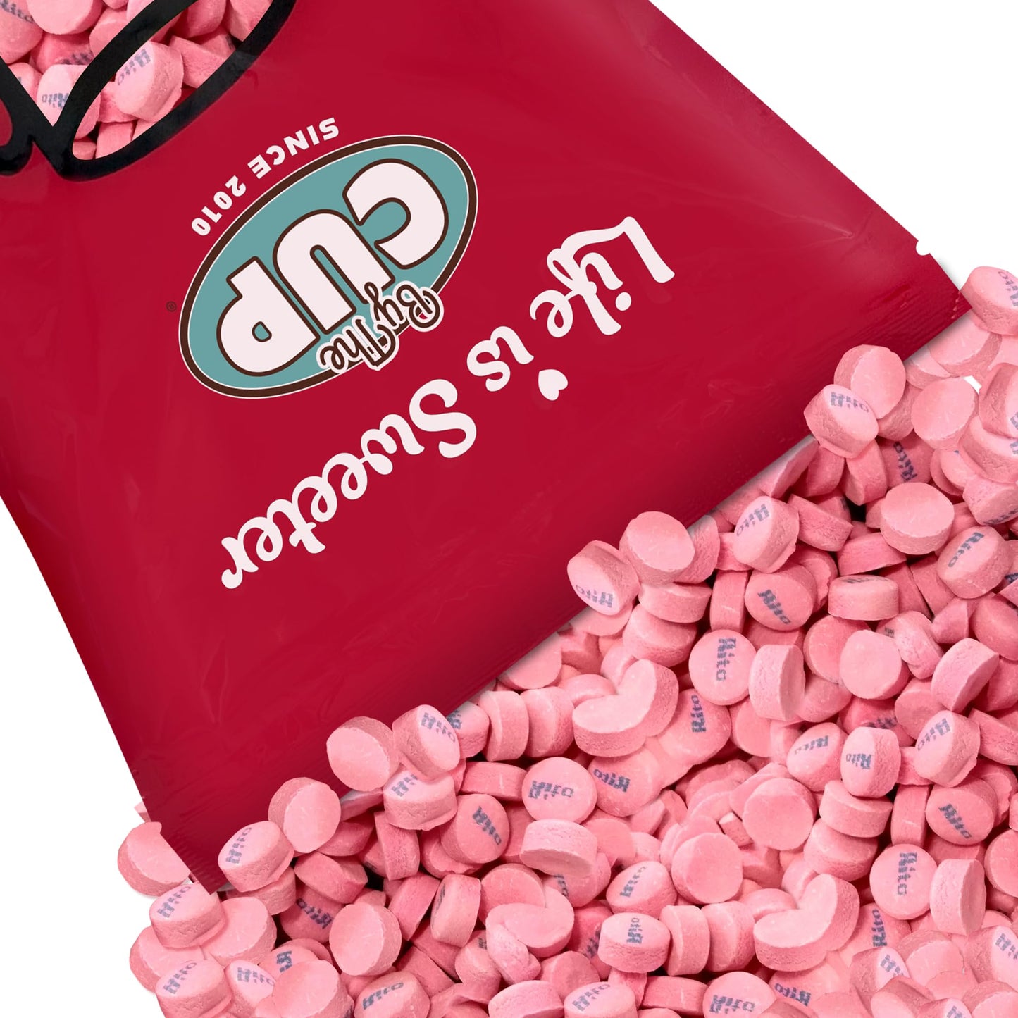By The Cup Canada Mints, Pink Wintergreen, 5.25 lb Bulk Bag
