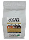 Lucy Jos Coffee, Organic Mellow Belly Half-Caff Low Acid Blend, Medium Dark, 10.5 Oz (Ground)