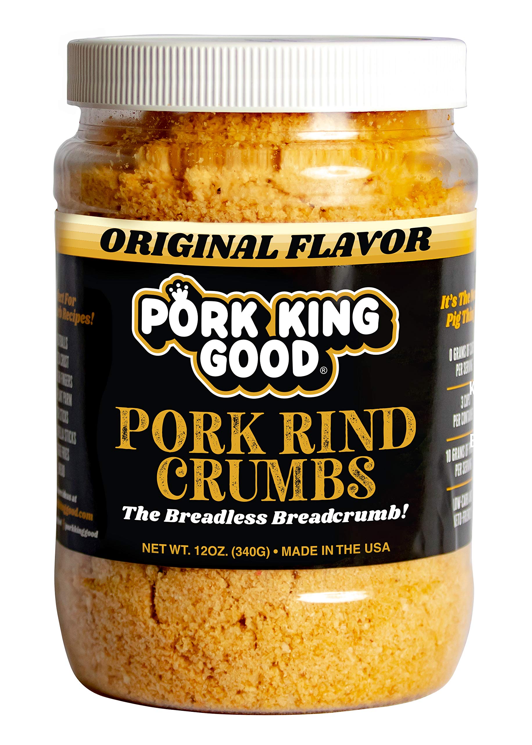 Pork King Good Low Carb Keto Diet Pork Rind Breadcrumbs! Perfect For Ketogenic, Paleo, Gluten-Free, Sugar Free and Bariatric Die