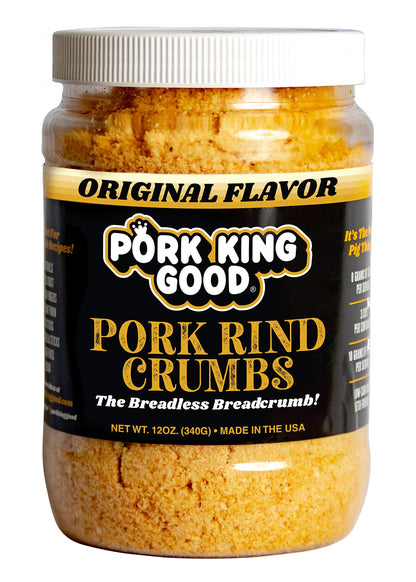 Pork King Good Low Carb Keto Diet Pork Rind Breadcrumbs! Perfect For Ketogenic, Paleo, Gluten-Free, Sugar Free and Bariatric Die