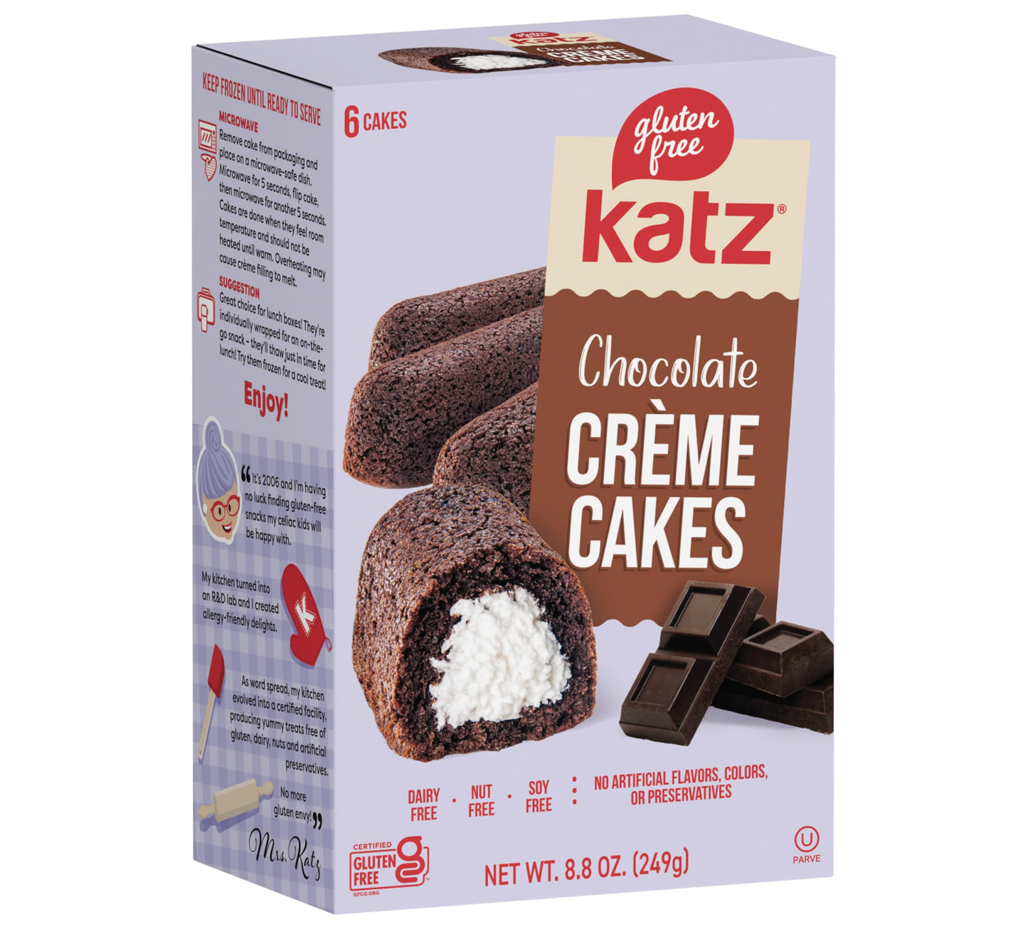 Katz Gluten Free Chocolate Crme Cake, Snack For Adults And Kids. Free of Dairy, Peanuts, Tree Nuts, Soy, and Sesame. Kosher 8.8 