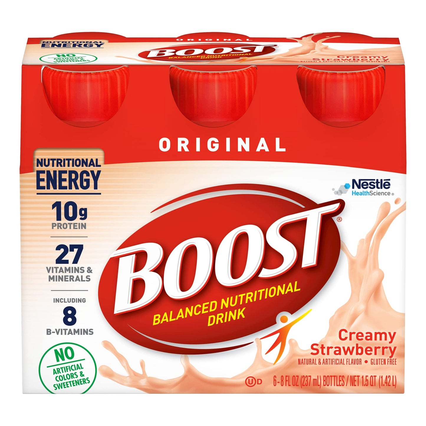 BOOST Original Nutritional Drink, Creamy Strawberry Flavor, 8 Ounce Bottle, Pack of 24
