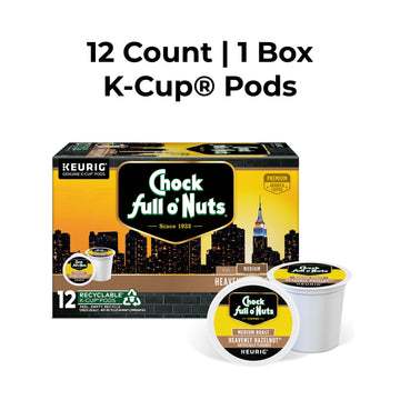 Chock Full Onuts Heavenly Hazelnut Coffee, Keurig K-Cup Pods (1 Pack Of 12 Single-Serve Cups)