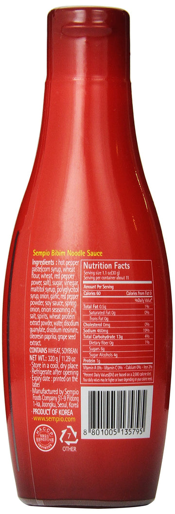 Sempio Seasoned Sour Gochujang For Stir-Mix Noodles & Cold Ramen - Convenient And Easy Squeeze Bottle, Korean Red Pepper Paste S