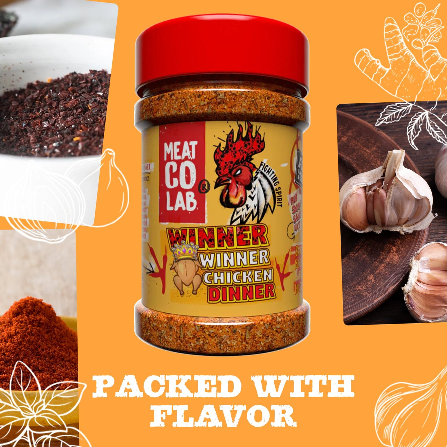 Angus & Oink Chicken Dinner Rub, Gluten-Free, 220g (7.76 Ounce) - Ideal for Roast Chicken & Wings