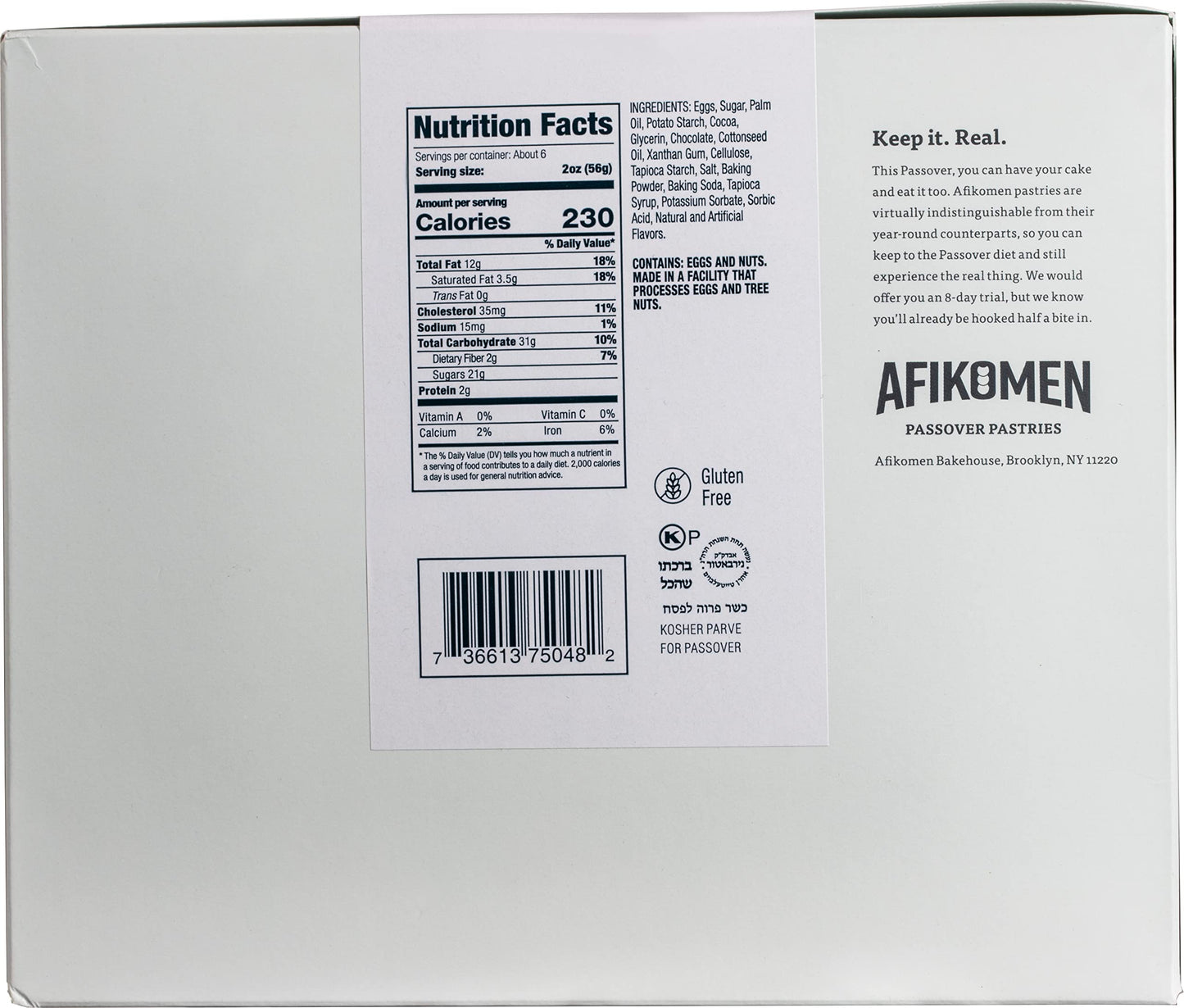 Afikomen Cakes Gluten Free Brownie Bars, 12Oz | Homestyle Brownies | Kosher For Passover