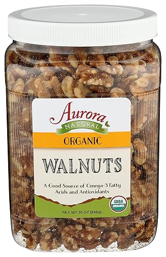 Aurora Products Organic Walnuts, 30 OZ - Premium Quality, 1.8 lb Pack, Healthy Snack, Non-GMO, Rich in Omega-3s