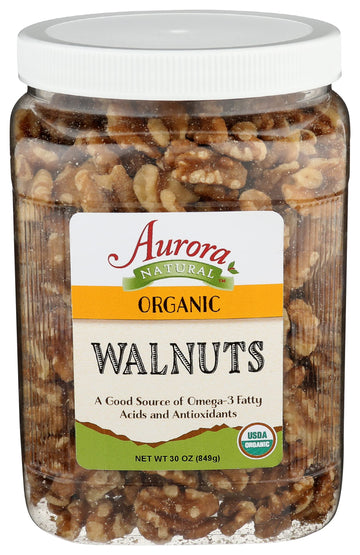 Aurora Products Organic Walnuts, 30 OZ - Premium Quality, 1.8 lb Pack, Healthy Snack, Non-GMO, Rich in Omega-3s