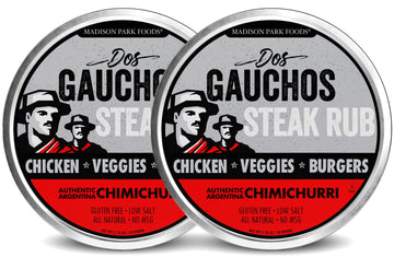 2-Dos Gauchos Steak Rub Argentine Chimichurri Seasoning - Easy Chimichurri Sauce and Authentic Marinade - Argentina Food and Gif