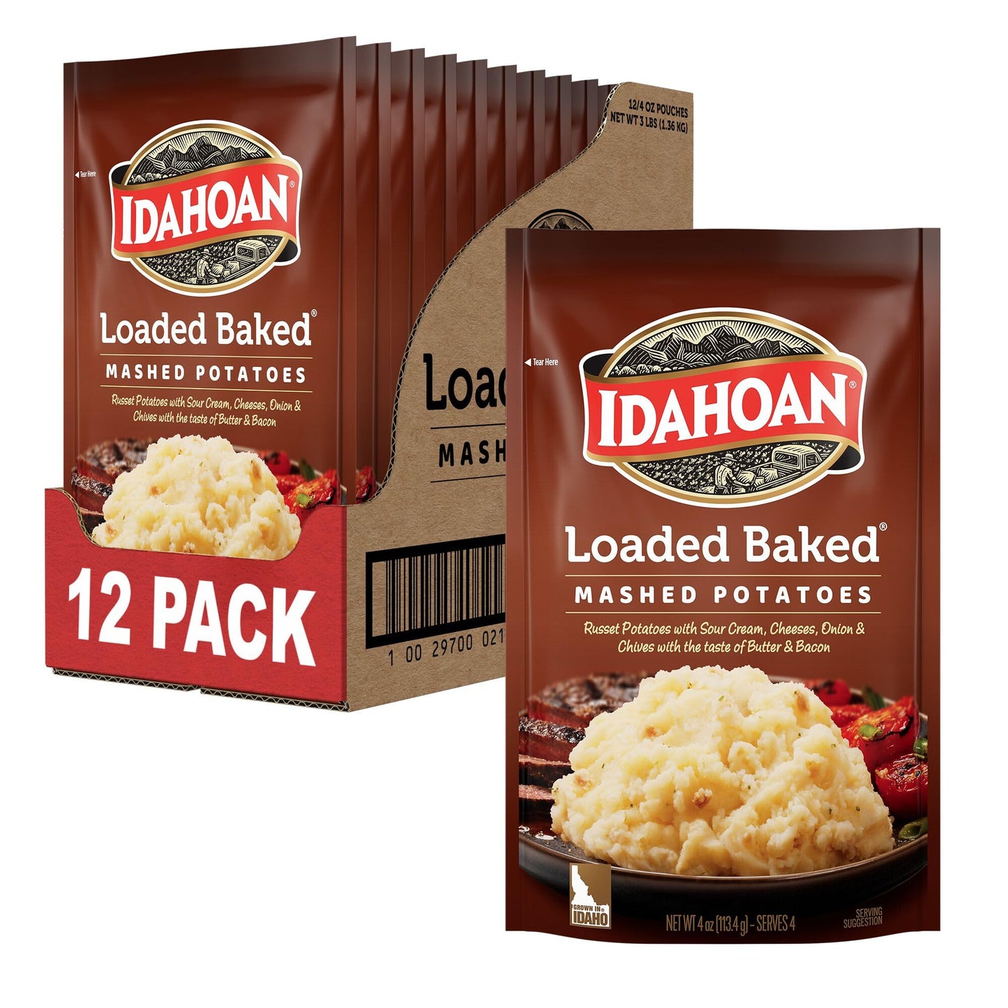 Idahoan Applewood Smoked Bacon Mashed Potatoes, Gluten-Free, 4 oz (Pack of 12)