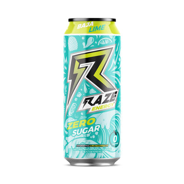 Repp Sports RAZE Zero Sugar Energy Drink, 300mg Caffeine, 12 Pack, 16 Fl Oz, Baja Lime Flavor