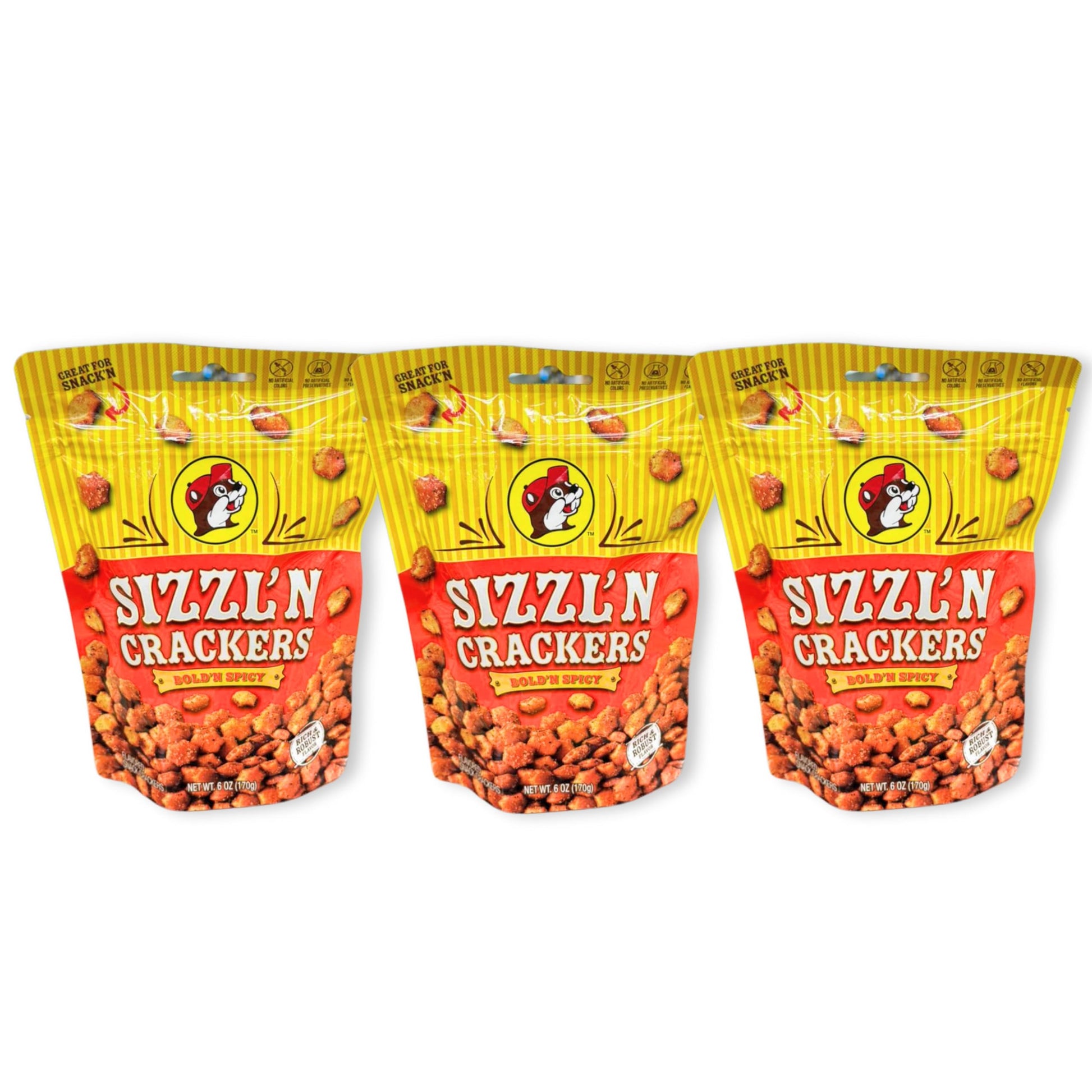 Buc-ees Crackers (3, Sizzln Crackers Boldn Spicy)