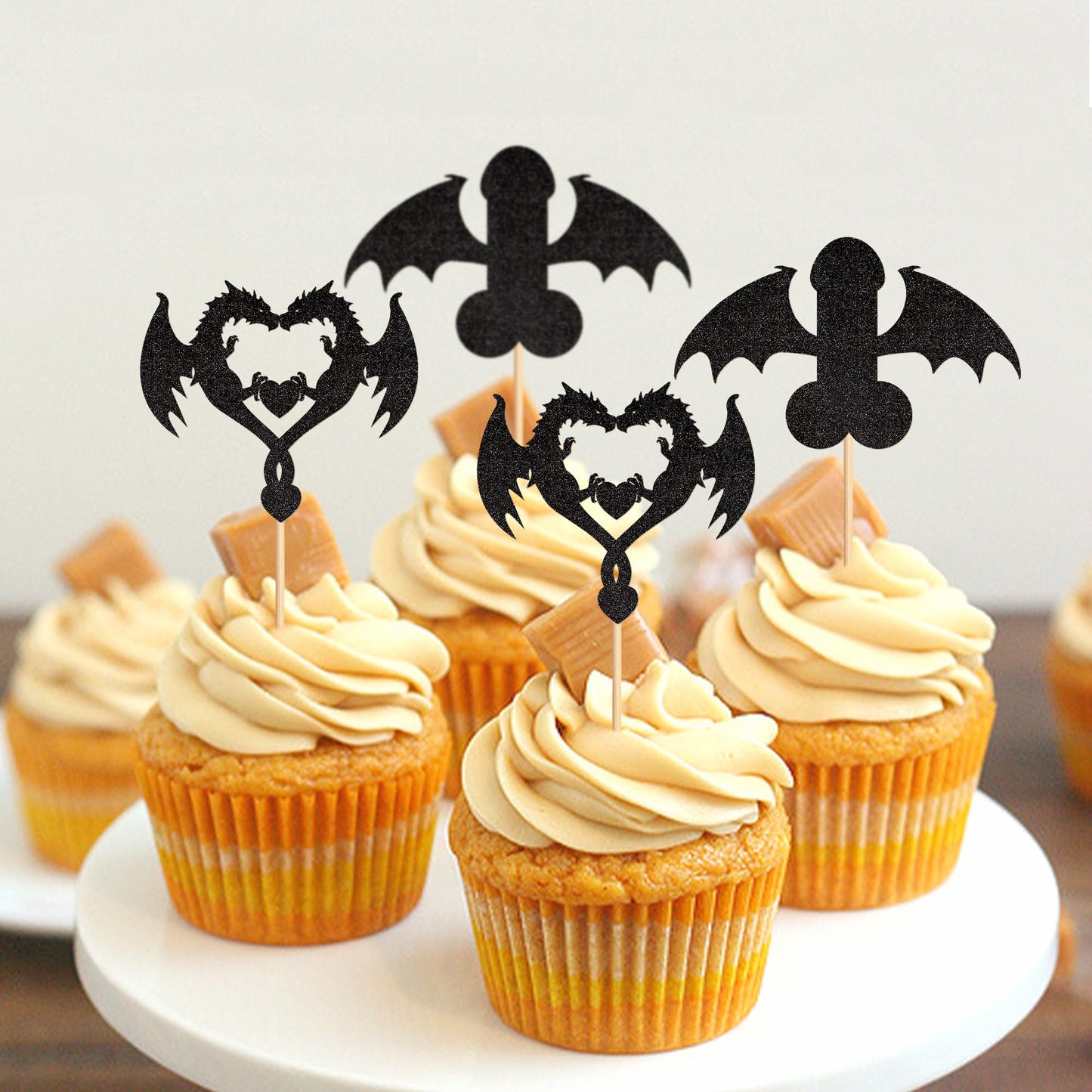 Ercadio 24 Pack Dragon Love Cupcake Toppers Dragon Heart Tcake Picks Dinosaur Cupcake Topper Dragon Cupcake Toppers Picks For Dr