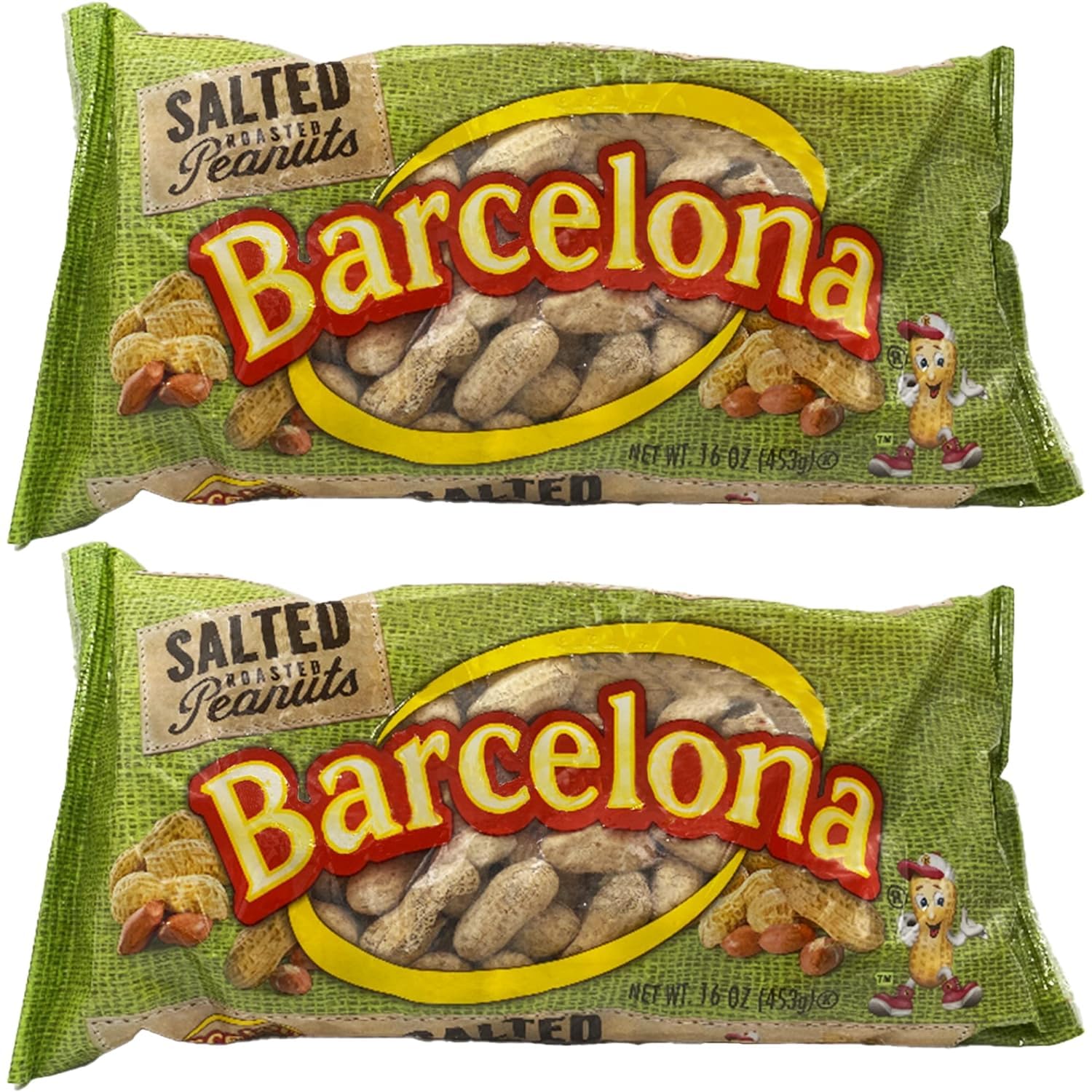 Barcelona Nut Inshell Peanuts Salted & Roasted - 2 Pounds - Deliciously Old Fashioned - USA Grown - Gluten Free - In Shell For H