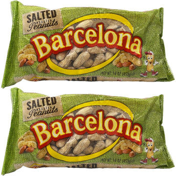 Barcelona Nut Inshell Peanuts Salted & Roasted - 2 Pounds - Deliciously Old Fashioned - USA Grown - Gluten Free - In Shell For H
