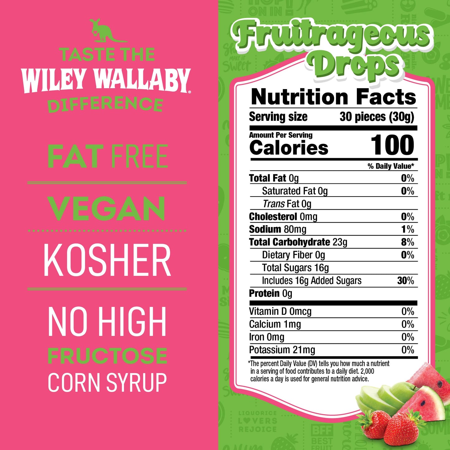 Wiley Wallaby Licorice Candy Drops | Sourrageous And Fruitrageous Drops | 6 Ounce | 2 Pack