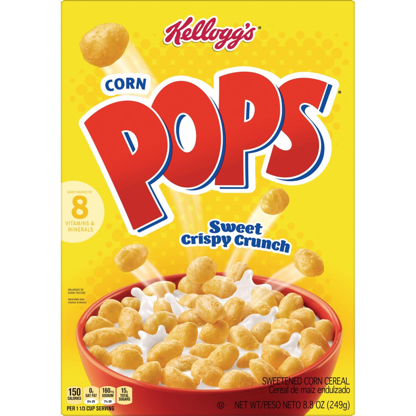 Kellogg'S Corn Pops Breakfast Cereal, Kids Cereal, Family Breakfast, Original, 8.8Oz Box (1 Box)
