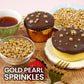 Joyvitas Gold Pearl Dessert Sprinkles, Edible Sugar Candy Pearls, 150g/5.29oz for Cake Decorating, Cupcakes, Cookies