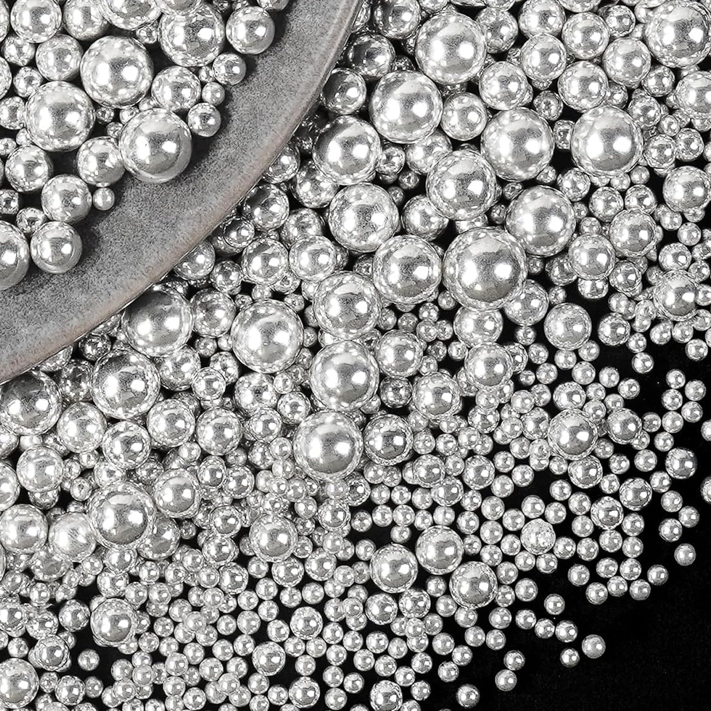 Dazzjoy Silver Pearl Sugar Candy Sprinkles, Edible Pearl Mix Size, 4.58oz, Cake Decoration & Cake Toppers, Baking Cake Decoratio