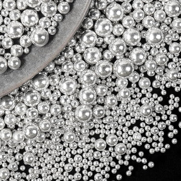 Dazzjoy Silver Pearl Sugar Candy Sprinkles, Edible Pearl Mix Size, 4.58oz, Cake Decoration & Cake Toppers, Baking Cake Decoratio