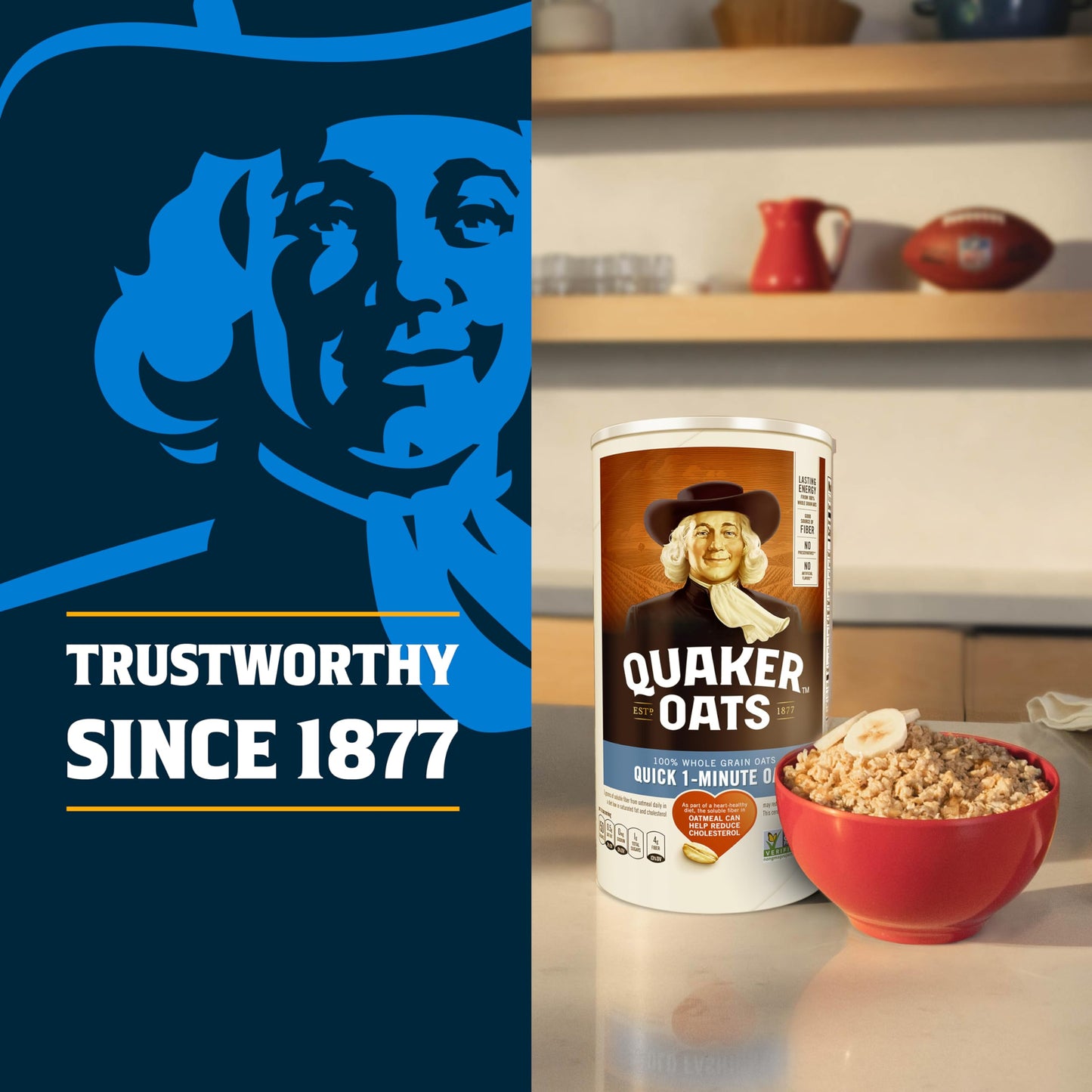 Quaker Quick 1-Minute Oatmeal, Non Gmo Project Verified, 2.5 Pound (Pack Of 2)