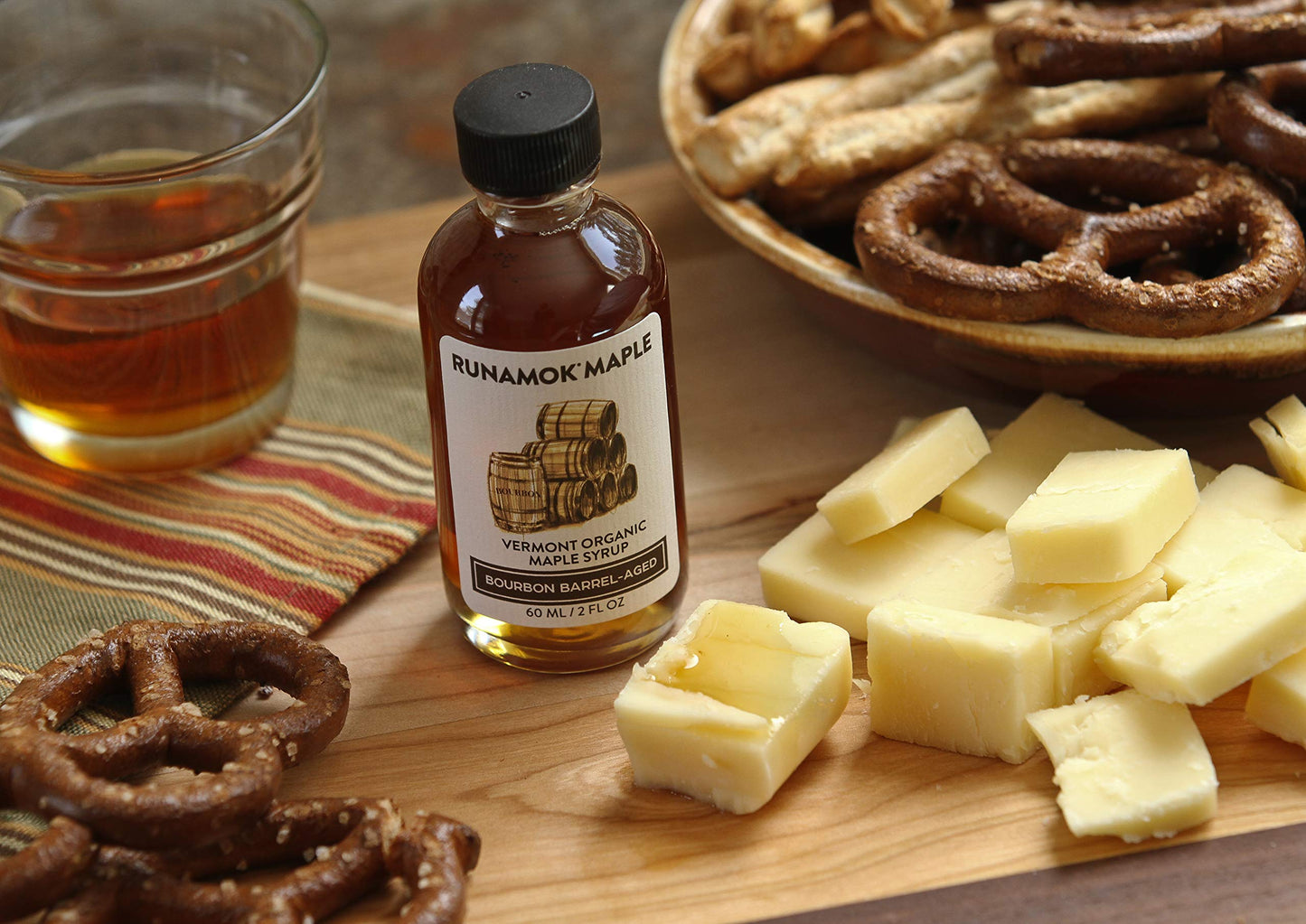 Runamok Organic Vermont Maple Syrup Sampler | Cheese Pairing Collection | 2 Oz (4 Count) | 60Ml | Barrel-Aged, Infused And Smoked Organic Maple Syrup Varieties