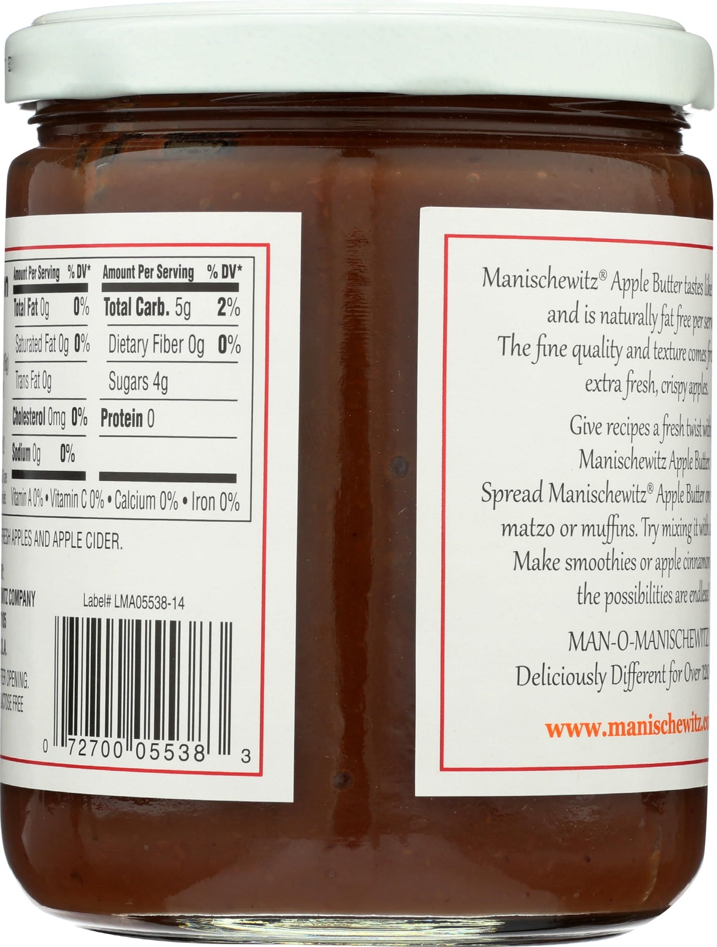 Manischewitz Fruit Spread Apple Butter, 17 lb