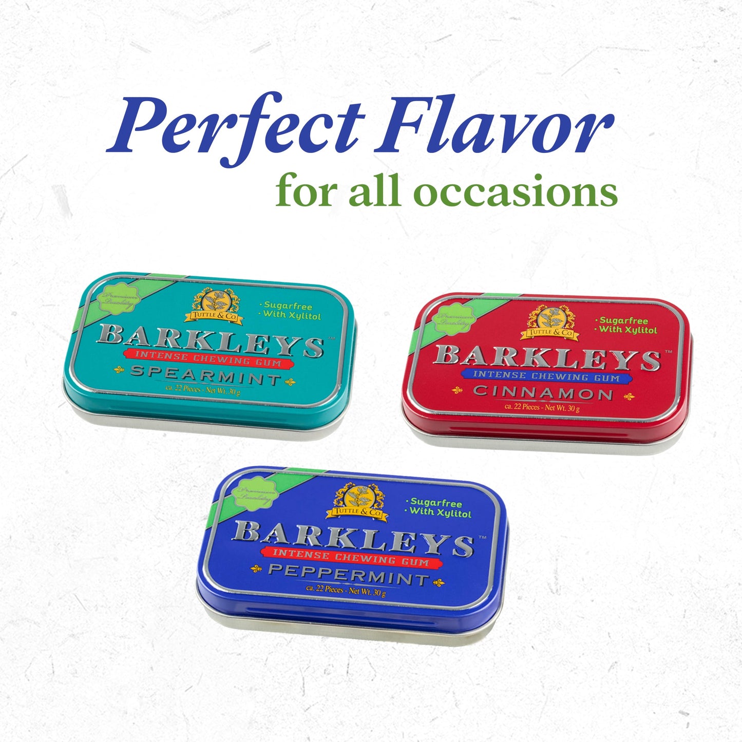 Barkleys Sugar Free Gum Variety Pack - Xylitol Gum Assortment of Peppermint, Spearmint & Cinnamon-Breath Refreshing & Long-lasti