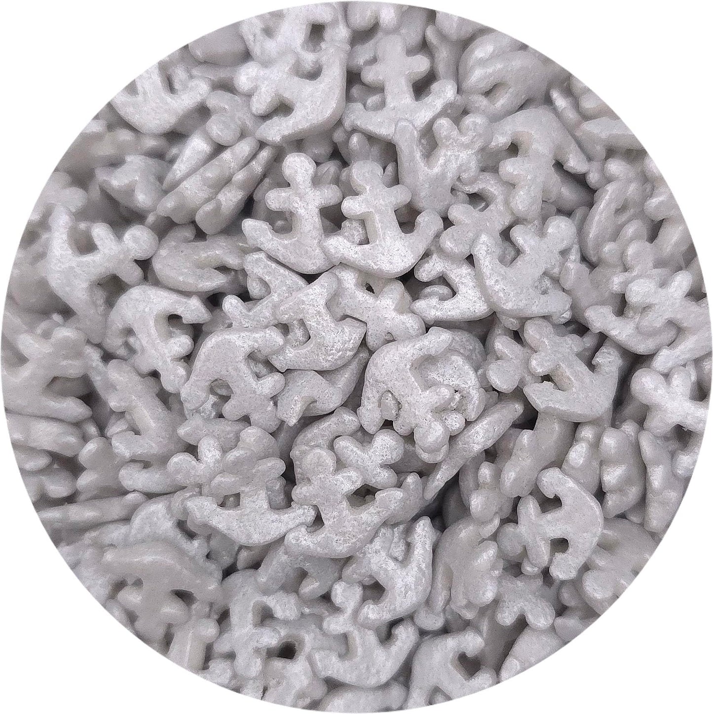 NCS Silver Anchor Edible Candy Cake Toppers, 8 ounces