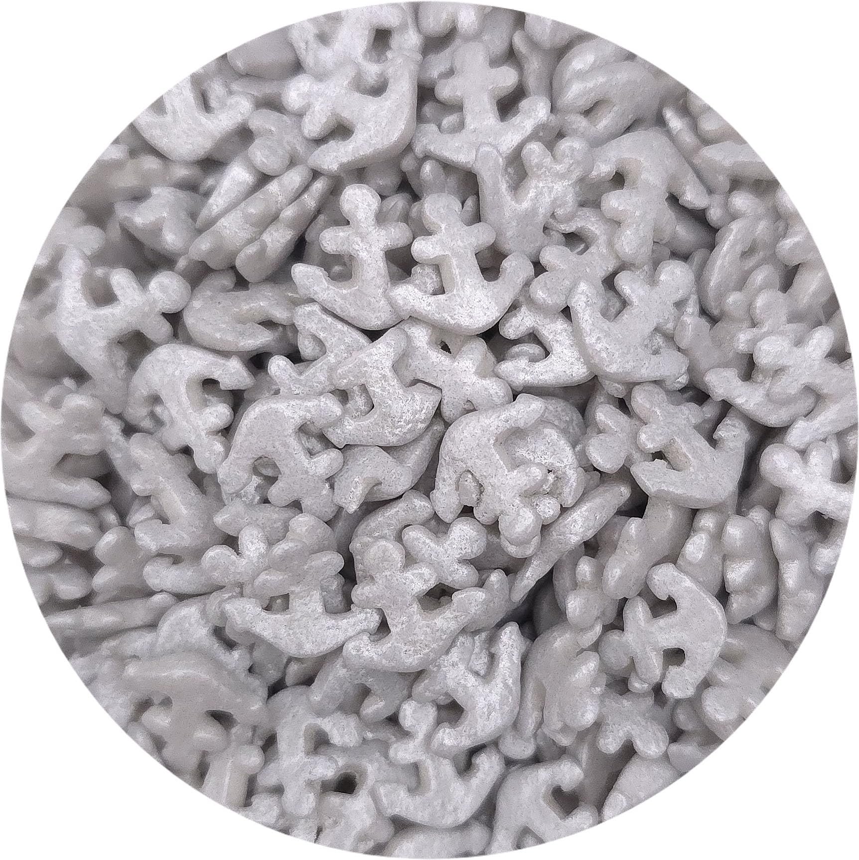 NCS Silver Anchor Edible Candy Cake Toppers, 8 ounces