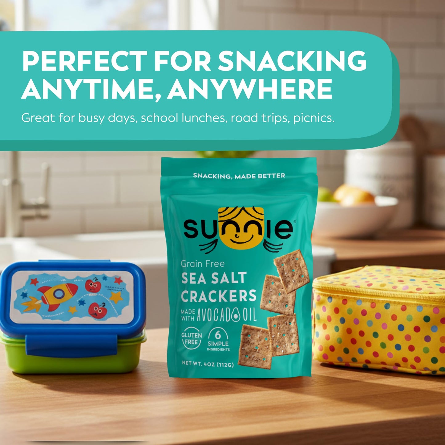 Sunnie Gluten Free ers  Healthy Grain-Free Sea Salt er  Snacks for Kids & mature-themeds  Made with Avocado Oil  Only 6 Ingredients  Vegan Snack  Low Calorie  4 Oz  Pack of 12