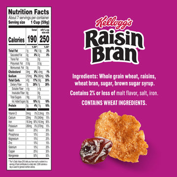 Kelloggs Raisin Bran Breakfast Cereal  High Fiber  28g Whole Grain  16.1 oz