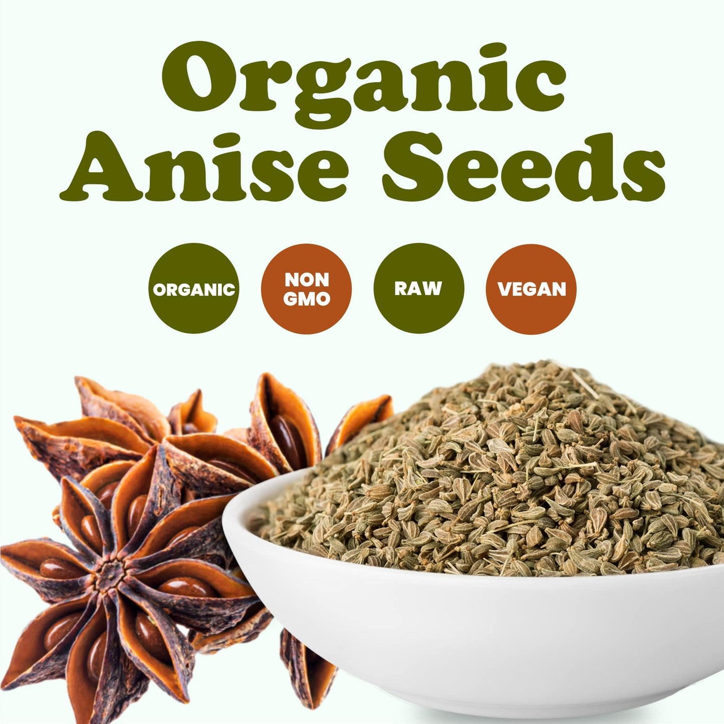 Food To Live - Organic Anise Seeds, 4 Ounces - Non-Gmo. Great For Tea, Baking, Pickling And Cooking. Non-Irradiated. Whole Dry S