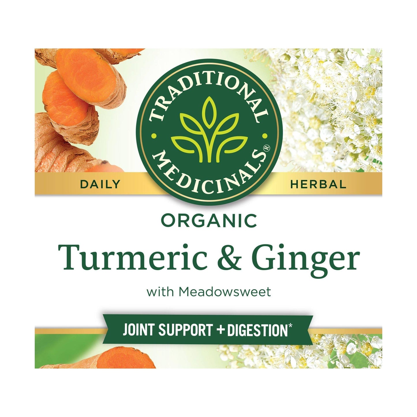 Traditional Medicinals Organic Turmeric w/ Meadowsweet & Ginger Herbal. Tea, 16 Tea Bags