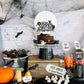 1 Pcs Happy Halloween Cake Topper Black Glitter Spider Web Pumpkin Bat Ghost Halloween Cake Pick Halloween Cake Decoration For H