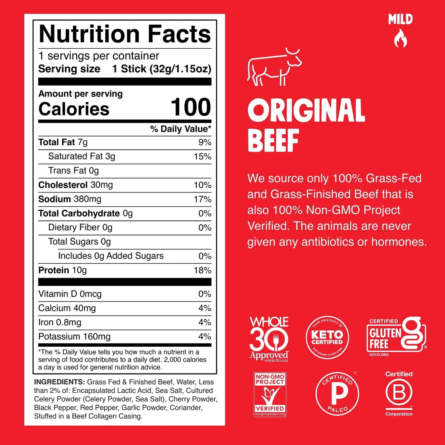 Chomps Beef Sticks, 8 Pack, 1.15 Ounce Each, Model 0850015892523