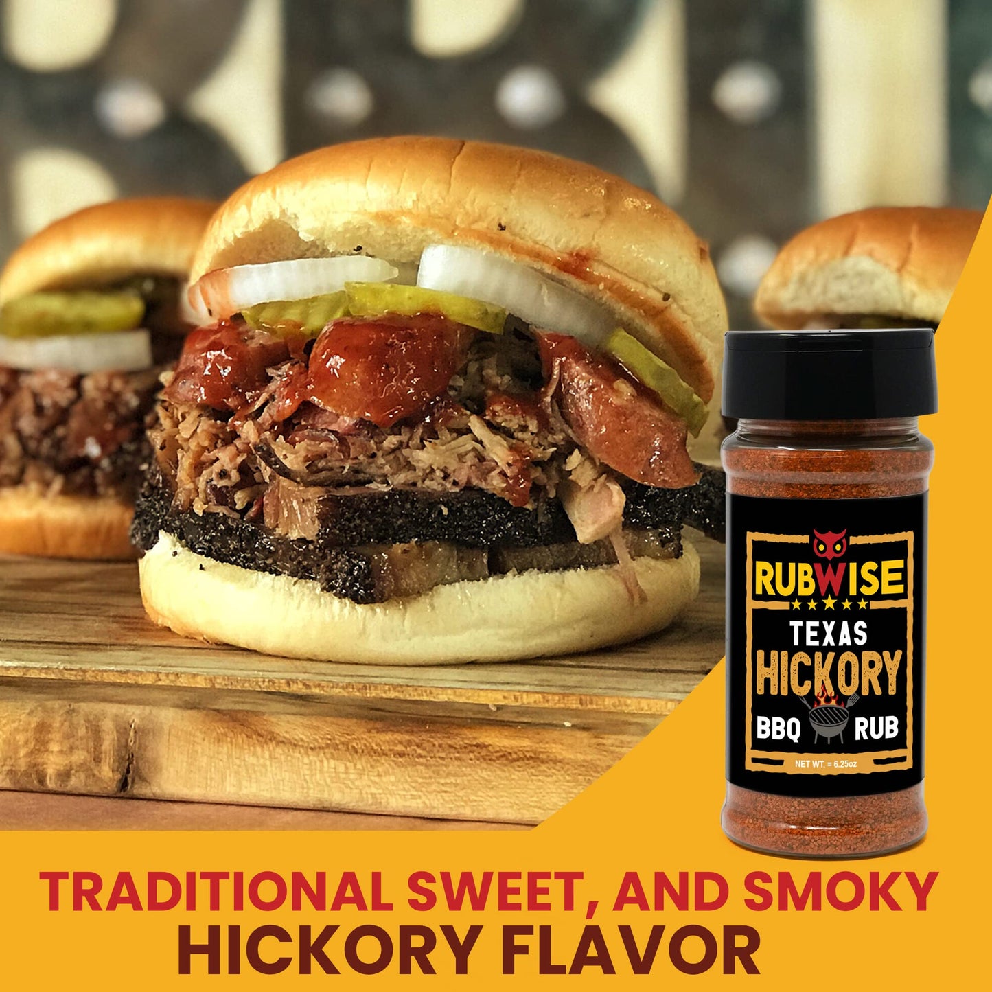 Five Star Seasonings Texas Style BBQ Hickory Rub, 16 oz, No MSG, Meat Seasoning for smoky aroma and Grilling, Perfect for Brisket, Chicken, Ribs, Pork