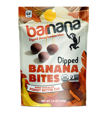 Barnana Organic Chewy Banana Bites, Peanut Butter Cup, 3.5 Ounce (Pack of 12)