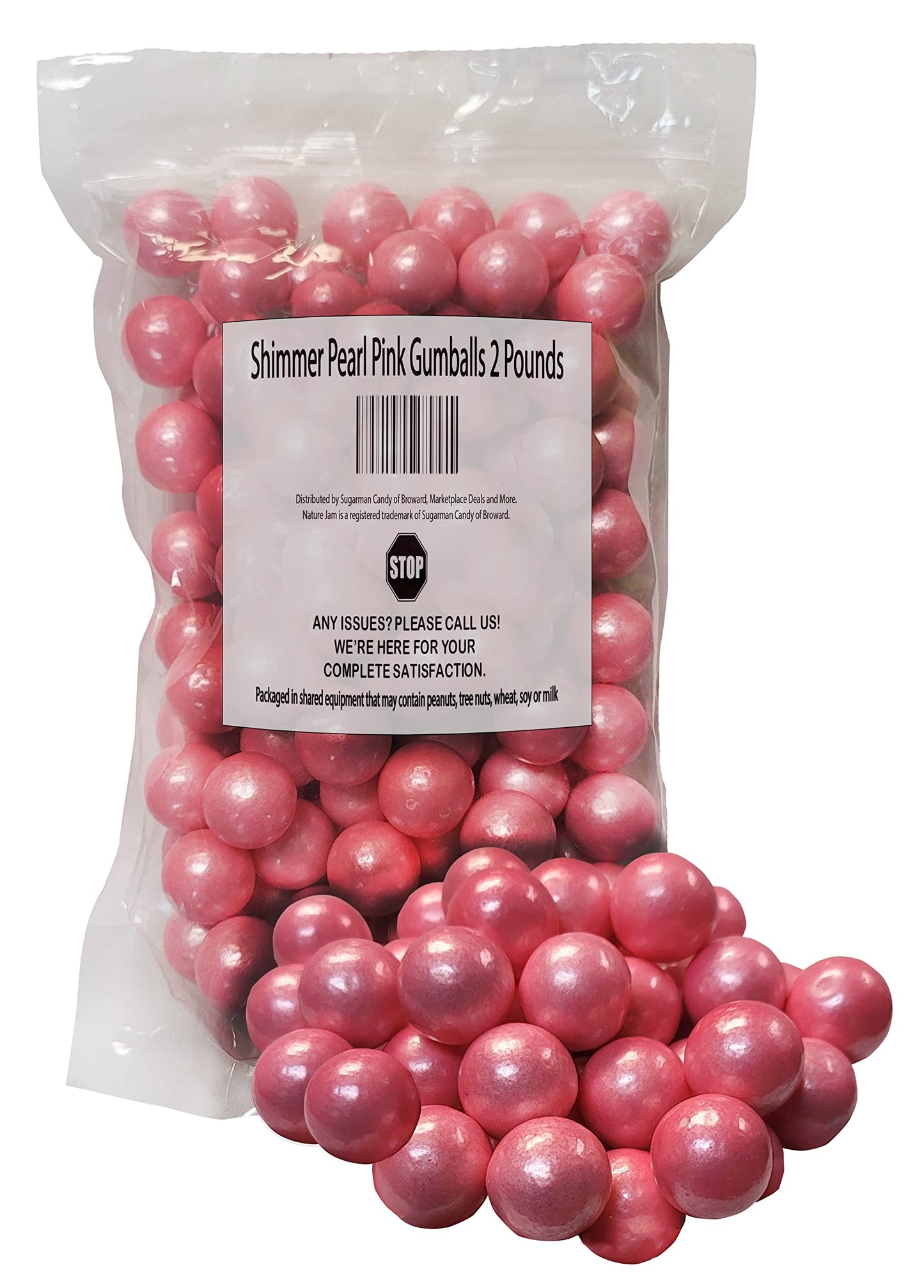 Light Pink Pearl Gumballs 1 Inch-2 Pound Bulk Bag For Baby Showers And Gender Reveal Parties