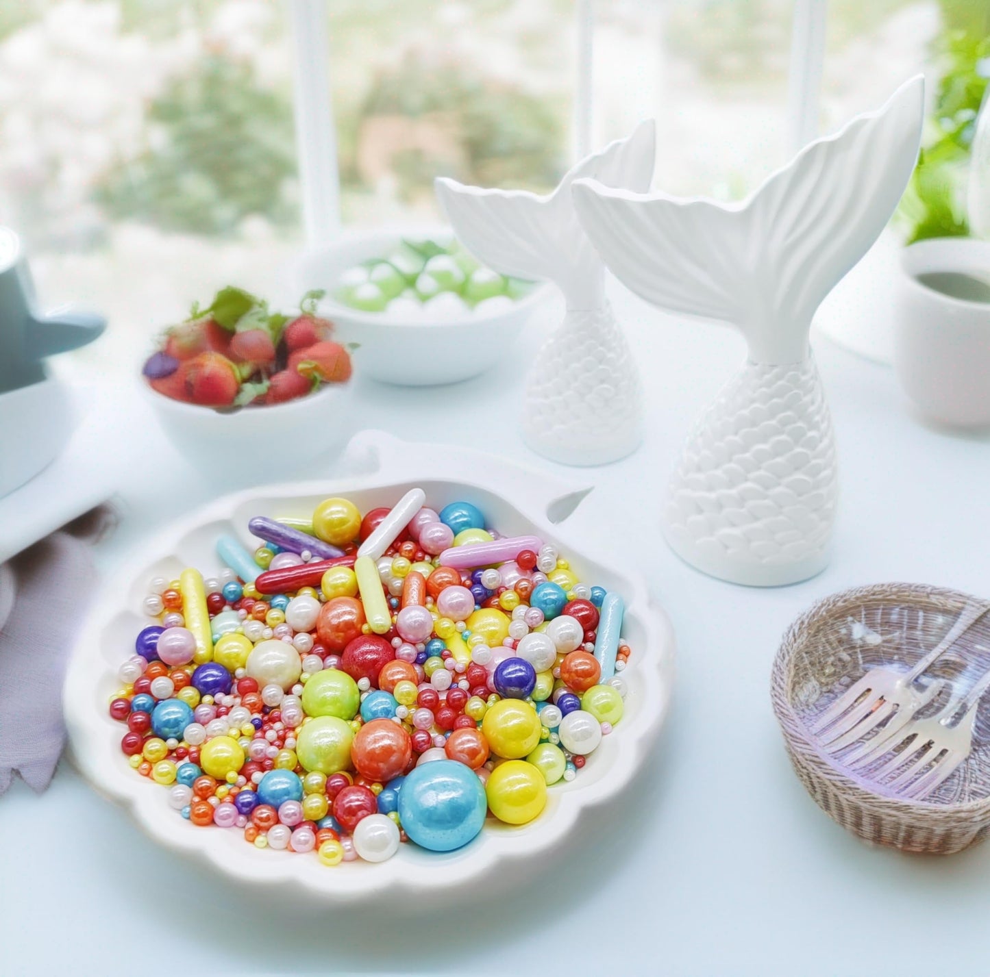 Rainbow Sprinkles Candy Mix Size Edible Pearls Cake Decorations Cupcake Toppers Cookie Decorating Perfect For Wedding Party Vale