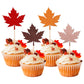 36 Pcs Glitter Maple Leaf Cupcake Toppers Fall Theme Cupcake Picks Fall Harvest Thanksgiving Party Cake Decorations Supplies Mix