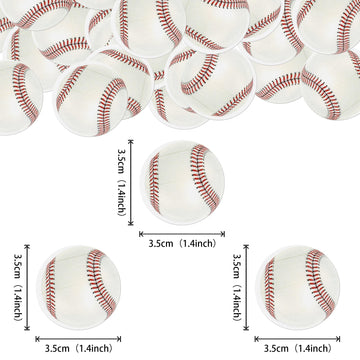 48 Pcs Edible Baseball Cupcake Toppers Wafer Paper Sports Balls Cupcake Picks Edible Baseball Cupcake Decorations For Sports Bas