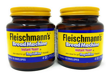 Fleischmann'S Bread Machine Yeast, Also Ideal For All Rapid Rise Recipes, Equals 16 Envelopes, 4 Oz Jar (Pack Of 2)