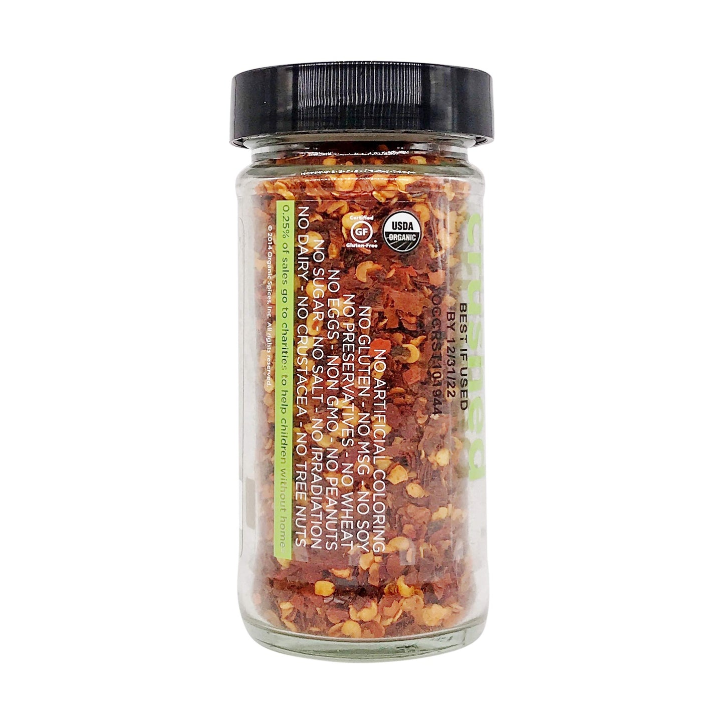 Spicely Organic Chili Pepper Crushed 1.30 Ounce Jar Certified Gluten Free