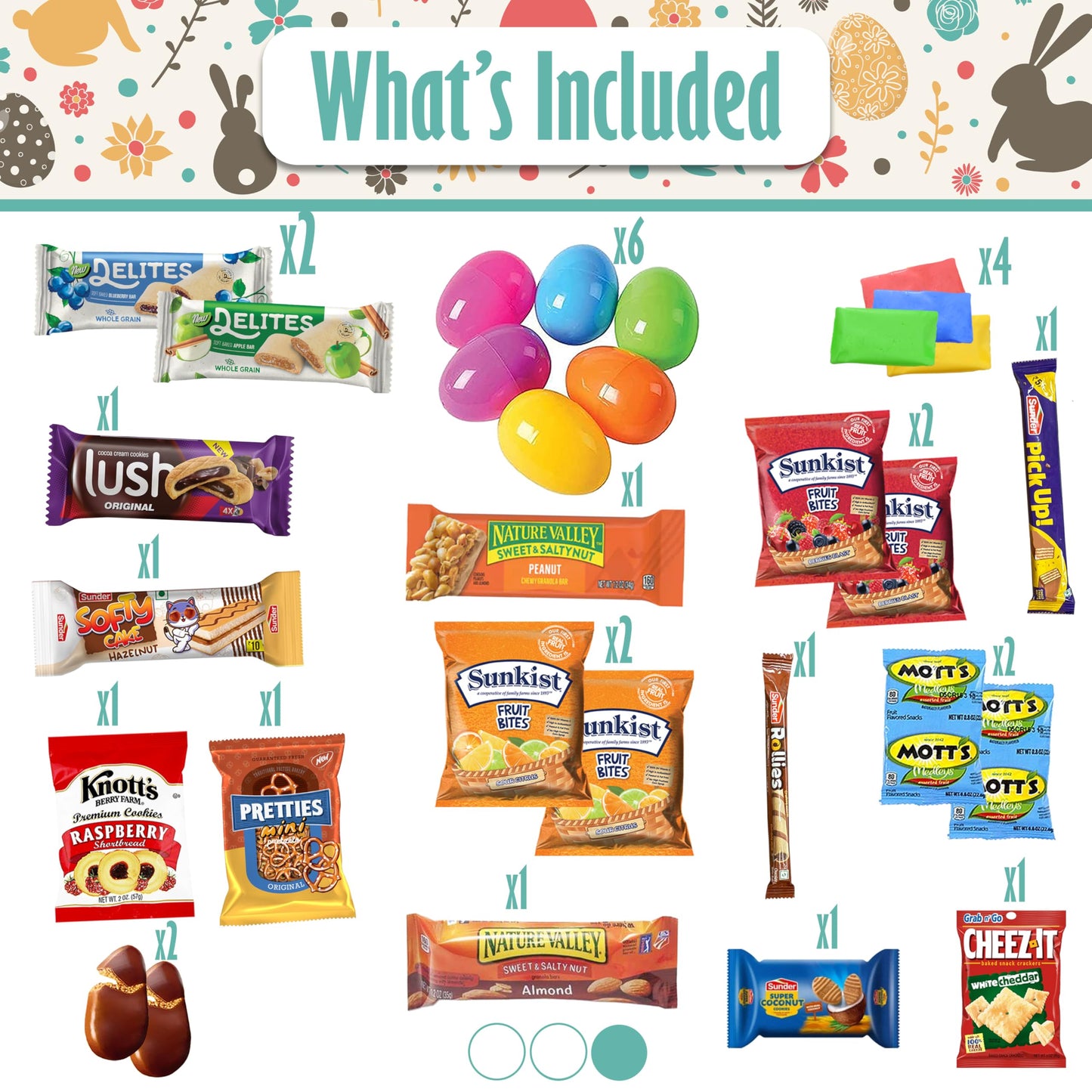 Easter Snack Box (106 Count) Filled With Candy, Treats And Bunny, Great Package For Family, Friends, Kids, Boys And Girls