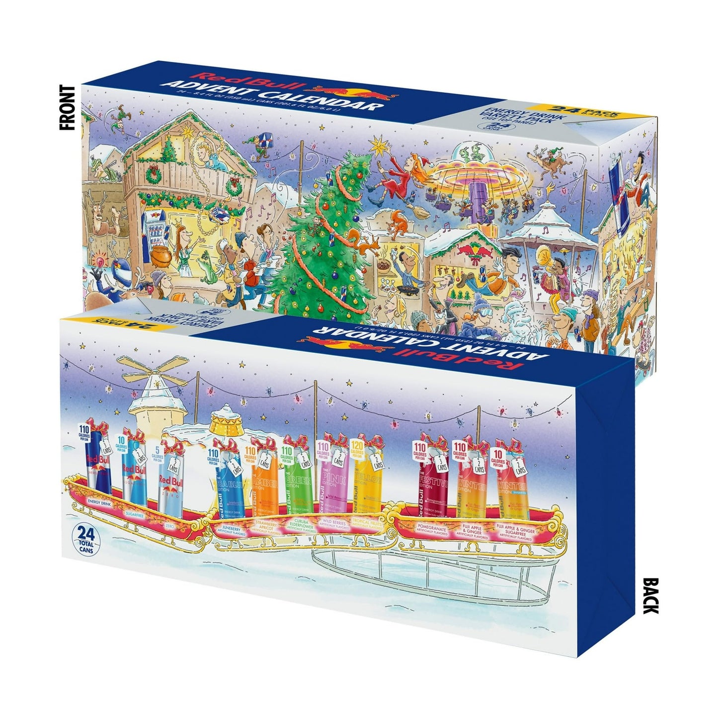 Red Bull Energy Drink Variety 2025 Advent Calendar Pack  with 80mg Caffeine  Taurine & B Vitamins  8.4 fl. oz. - 24 Cans