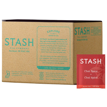 Stash Tea Chai Spice Black Tea - 100 Count Tea Bags, Model 79540